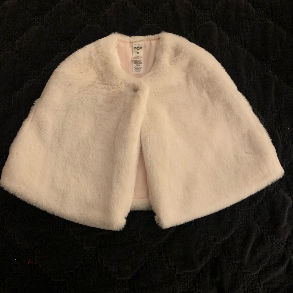 Carter’s White Faux Fur Shawl- Girl’s 2T
